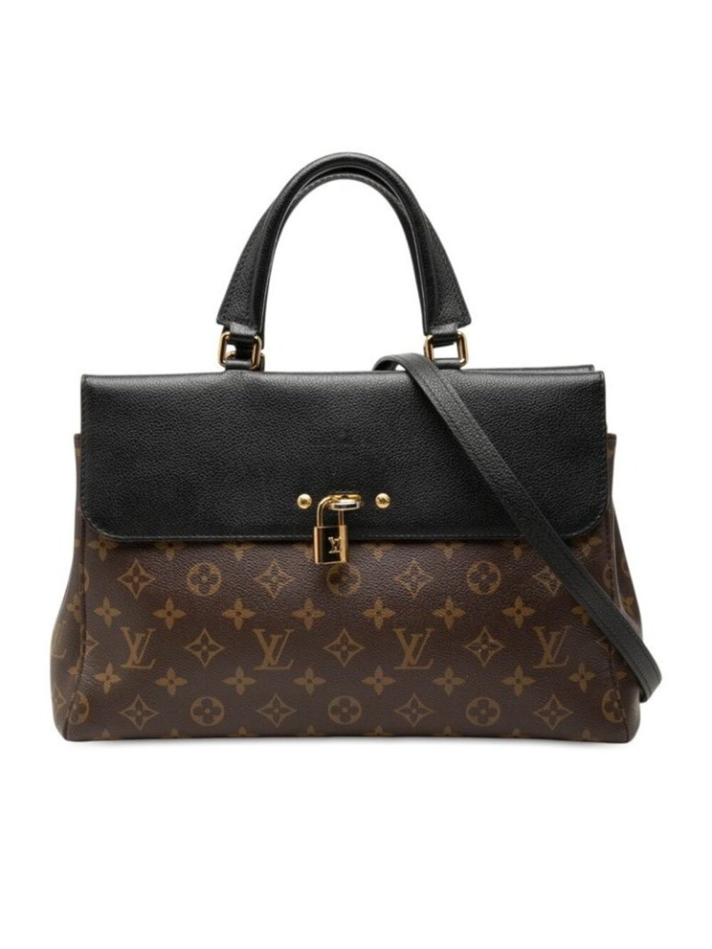 Louis Vuitton Monogram Venus 2-Way Shoulder Bag Brown Noir Black Leather